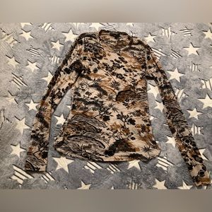 Mesh Sheer long Sleeve Karen Kane